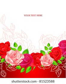 Vector illustration of Background with beauty roses