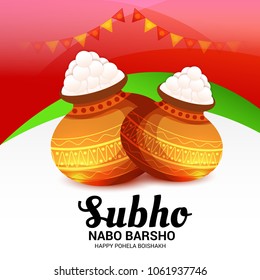 Vector illustration of a Background for Bengali New Year Subho Nabo Barsho (Happy Pohela Boishakh).