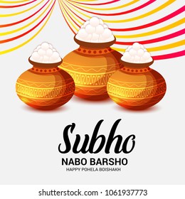 Vector illustration of a Background for Bengali New Year Subho Nabo Barsho (Happy Pohela Boishakh).
