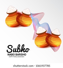 Vector illustration of a Background for Bengali New Year Subho Nabo Barsho (Happy Pohela Boishakh).
