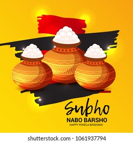 Vector illustration of a Background for Bengali New Year Subho Nabo Barsho (Happy Pohela Boishakh).