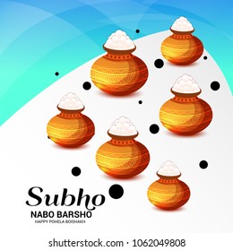 Vector illustration of a Background for Bengali New Year Subho Nabo Barsho (Happy Pohela Boishakh).