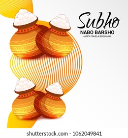 Vector illustration of a Background for Bengali New Year Subho Nabo Barsho (Happy Pohela Boishakh).
