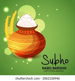 Vector illustration of a Background for Bengali New Year Subho Nabo Barsho (Happy Pohela Boishakh).