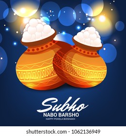 Vector illustration of a Background for Bengali New Year Subho Nabo Barsho (Happy Pohela Boishakh).