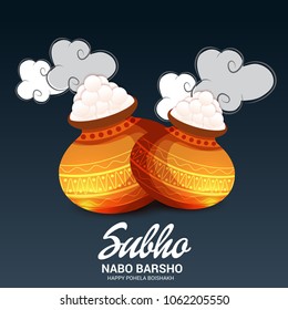 Vector illustration of a Background for Bengali New Year Subho Nabo Barsho (Happy Pohela Boishakh).