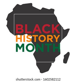 Vector illustration background with black and red, yellow, green stripes on silhouette a African continent