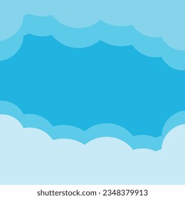 Vector illustration for background of a blue sky with clouds.