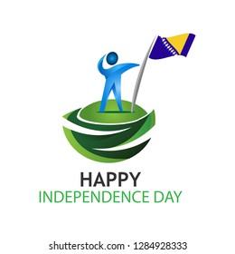 Vector illustration. background Bosnia and Herzegovina independence day of march 1. Designs for posters, backgrounds, cards, banners, stickers, etc