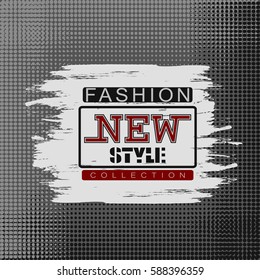 Fondo de Ilustración vectorial con el logotipo de la boutique. Diseño perfecto para titular, logotipo y Anuncio de venta. Frase "Estilo de moda. Nueva colección».