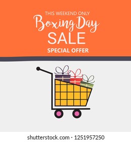 Vector illustration of a Background for Boxing Day Sale template design.