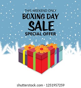 Vector illustration of a Background for Boxing Day Sale template design.