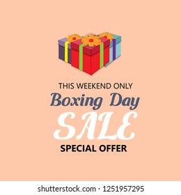 Vector illustration of a Background for Boxing Day Sale template design.