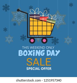 Vector illustration of a Background for Boxing Day Sale template design.