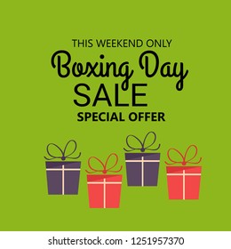 Vector illustration of a Background for Boxing Day Sale template design.