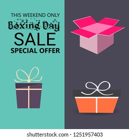 Vector illustration of a Background for Boxing Day Sale template design.