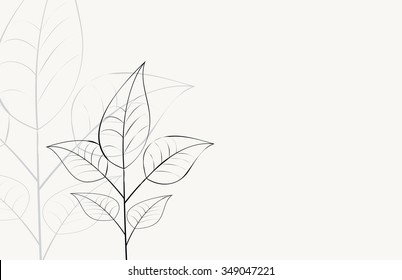 Vector illustration of background with branch with leaves