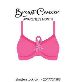 Vector illustration of a Background for Breast Cancer Awareness Month (October is Cancer Awareness Month).