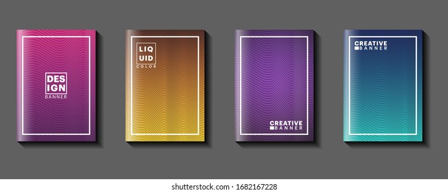 Vector illustration background of bright color pattern with line gradient texture for minimal dynamic cover design. Blue, pink, yellow, pupleplacard poster template, A4 size and EPS 10