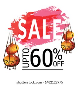 Vector illustration of a Background or Brochure for indian festival of Happy Janmashtami Celebration.