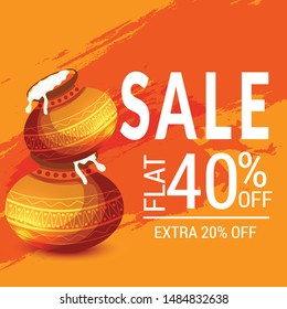 Vector illustration of a Background or Brochure for indian festival of Happy Janmashtami Celebration.