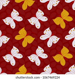 Vector illustration background with butterflies