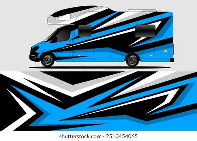 Fondo de Ilustración vectorial para autocaravana y coche y moto paquete coche abstracto