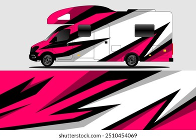 vector illustration background for campervan and car and motorbike package abstract car
