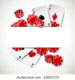 Vector Illustration of a Background with Casino Elements