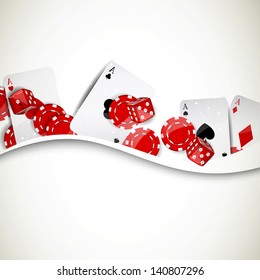 Vector Illustration of a Background with Casino Elements