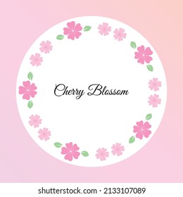 ilustración vectorial Fondo con flor de cerezo o marco de corona sakura