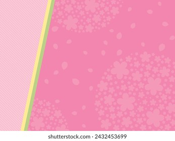 Ilustración vectorial de fondo de flores de cerezo y pétalos silueta (rosa)