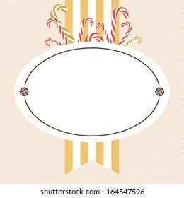 Vector illustration background christmas candys lollipop with empty space for text
