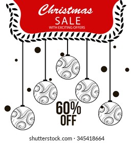 Vector illustration of a Background for Christmas Sale.