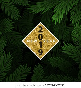 Vector illustration of Background with Christmas tree branches