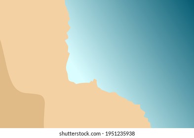 Vector illustration background of coastline in beach