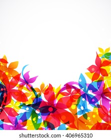Vector illustration background with colored abstract flowers