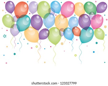 vector illustration of background with colored balloons