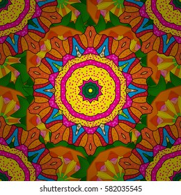 Vector illustration. Background. Colored mandalas element.