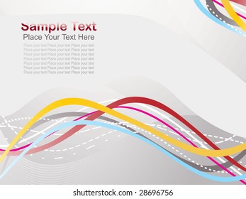Vector illustration background with colorful abstract waves, stripes