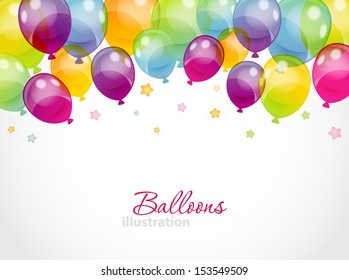 Vector illustration of Background with colorful balloons