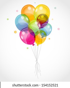 Vector illustration of Background with colorful balloons