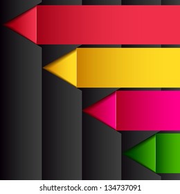 vector illustration of background with colorful origami strip