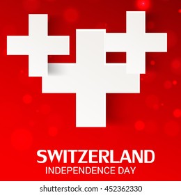 Vector illustration of a background with Cross for Swiss National Day.