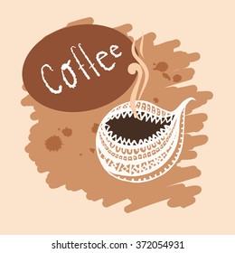 Vector illustration background Cup of hot drink (coffee, tea etc)