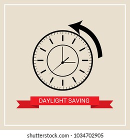  Vector Illustration of a Background for Day Light Saving Time End, remember to Fall Back.