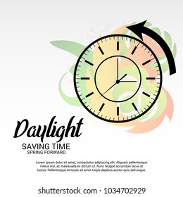  Vector Illustration of a Background for Day Light Saving Time End, remember to Fall Back.