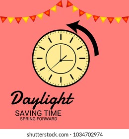  Vector Illustration of a Background for Day Light Saving Time End, remember to Fall Back.