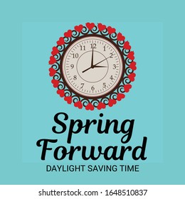 Vector illustration of a Background for Daylight Saving Time Summer Fall Back and Spring Forward.