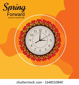 Vector illustration of a Background for Daylight Saving Time Summer Fall Back and Spring Forward.